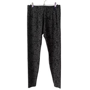 Cabi Small Safari Cheetah Leggings Black Gray Printed Stretch Mid Rise
